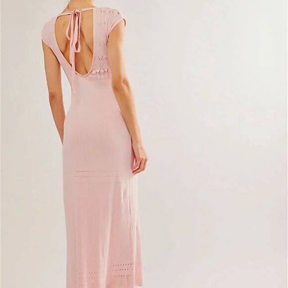 048 Free People Robin Seamless Midi Dress Petal Pink NWOT Size M/L - Picture 2 of 10